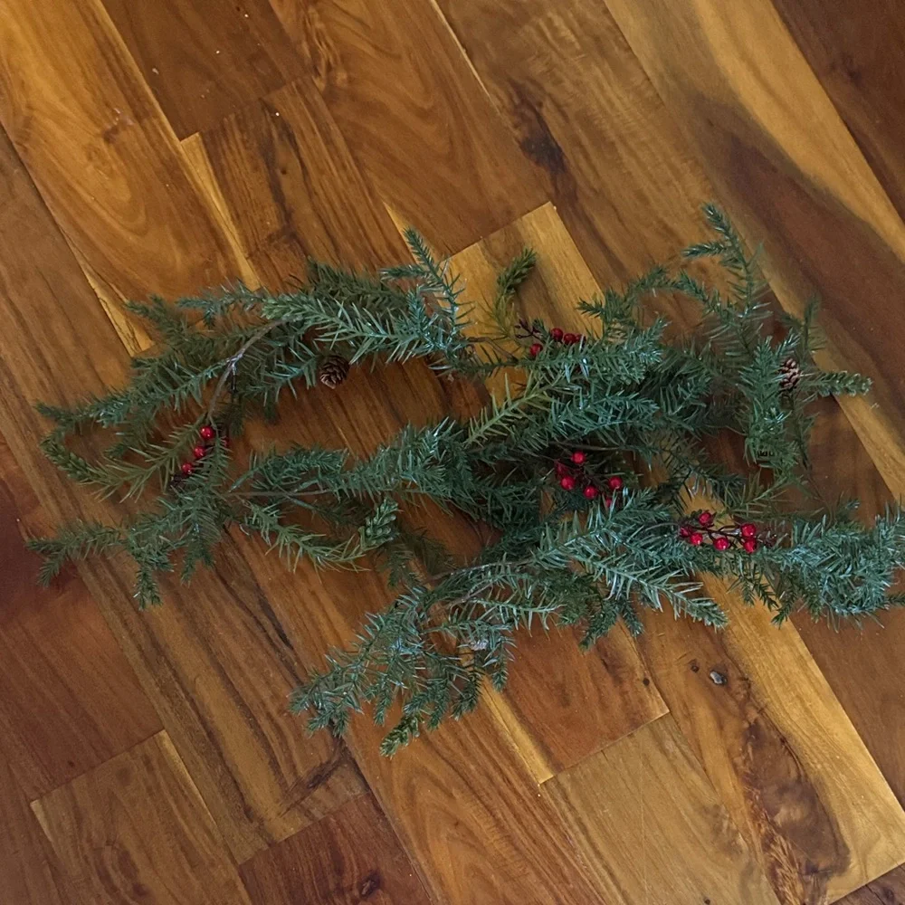 Festive Greenery with Red Accents 5ft